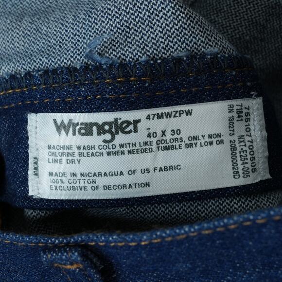 Wrangler Jeans Mens 40x30 Blue 47MWZ Premium Performance Cowboy Cut Regular Fit - Picture 8 of 12